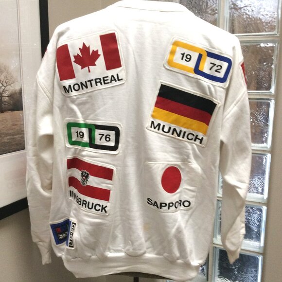 Vintage Olympic Sweatshirt Size XL with Patches - Picture 3 of 5